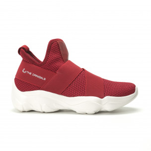 Adidași slip-on pentru bărbați din țesătură roșie - FASHIONMIX.RO Adidași slip-on pentru bărbați din țesătură roșie