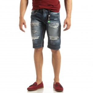 Bermude de blugi pentru bărbați cu imprimeu de patch-uri - FASHIONMIX.RO Bermude de blugi pentru bărbați cu imprimeu de patch-uri