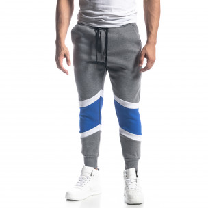 Jogger de bărbați gri cu părți colorate - FASHIONMIX.RO Jogger de bărbați gri cu părți colorate