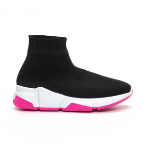 Pantofi sport de dama negri tip șosetă cu talpă Chunky - FASHIONMIX.RO Pantofi sport de dama negri tip șosetă cu talpă Chunky