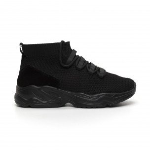 Adidași de bărbați All Black tip șosetă - FASHIONMIX.RO Adidași de bărbați All Black tip șosetă