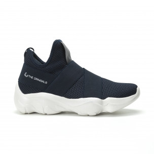 Adidași slip-on pentru bărbați din țesătură albastră - FASHIONMIX.RO Adidași slip-on pentru bărbați din țesătură albastră
