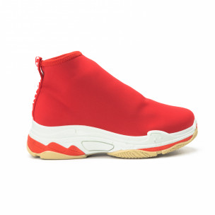 Pantofi sport Slip-on de dama din neopren roșu - FASHIONMIX.RO Pantofi sport Slip-on de dama din neopren roșu
