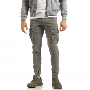 Cargo Jogger de bărbați gri stil rocker - FASHIONMIX.RO Cargo Jogger de bărbați gri stil rocker