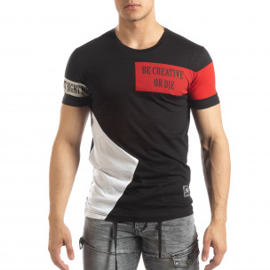 Tricou pentru bărbați negru Be Creative - FASHIONMIX.RO Tricou pentru bărbați negru Be Creative