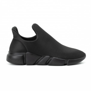 Adidași slip-on All black din neopren pentru bărbați - FASHIONMIX.RO Adidași slip-on All black din neopren pentru bărbați