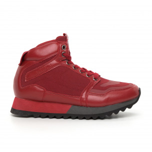 Pantofi sport înalți roșii pentru bărbați - FASHIONMIX.RO Pantofi sport înalți roșii pentru bărbați
