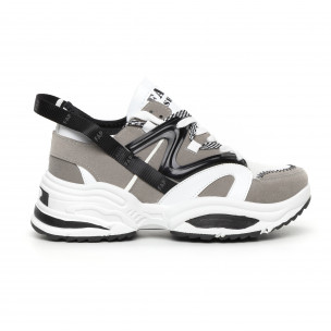 Adidași gri design Chunky pentru bărbați - FASHIONMIX.RO Adidași gri design Chunky pentru bărbați
