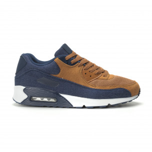 Adidași Air în denim și camel pentru bărbați - FASHIONMIX.RO Adidași Air în denim și camel pentru bărbați