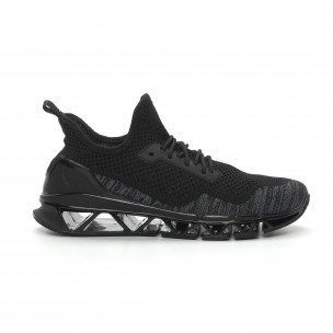 Adidași ușori în negru și gri Knife pentru bărbați - FASHIONMIX.RO Adidași ușori în negru și gri Knife pentru bărbați