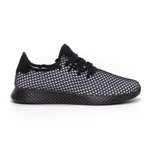 Adidași ultra ușori în negru și alb Mesh pentru bărbați - FASHIONMIX.RO Adidași ultra ușori în negru și alb Mesh pentru bărbați