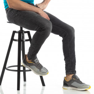 Washed Slim Jeans gri pentru bărbați - FASHIONMIX.RO Washed Slim Jeans gri pentru bărbați