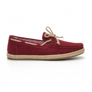 Mocasini sport roșii de bărbați tip espadrile - FASHIONMIX.RO Mocasini sport roșii de bărbați tip espadrile