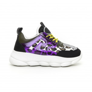 Pantofi sport de dama negri cu accente Mix - FASHIONMIX.RO Pantofi sport de dama negri cu accente Mix
