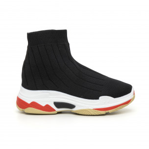 Pantofi sport de dama Slip-on din țesătură tehnică neagră - FASHIONMIX.RO Pantofi sport de dama Slip-on din țesătură tehnică neagră