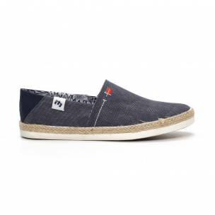 Teniși Slip-on albaștri tip espadrile pentru bărbați - FASHIONMIX.RO Teniși Slip-on albaștri tip espadrile pentru bărbați