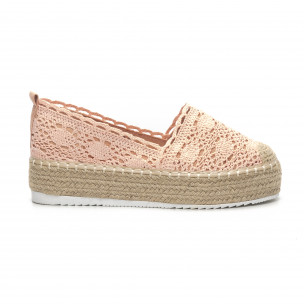 Espadrile împletite roz de dama Rustic style - FASHIONMIX.RO Espadrile împletite roz de dama Rustic style