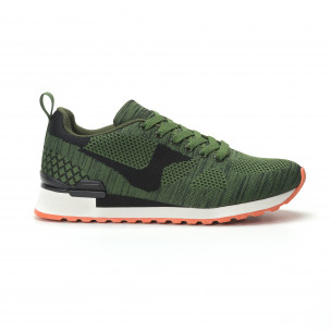 Adidași pentru bărbați din țesătură tehnică verde - FASHIONMIX.RO Adidași pentru bărbați din țesătură tehnică verde