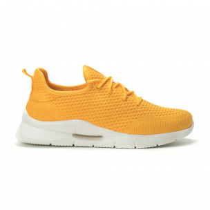 Adidași pentru bărbați Hole design galbeni model ușor - FASHIONMIX.RO Adidași pentru bărbați Hole design galbeni model ușor