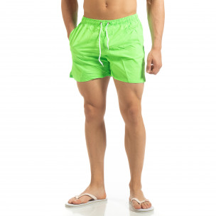 Șort de baie verde neon Basic pentru bărbați - FASHIONMIX.RO Șort de baie verde neon Basic pentru bărbați
