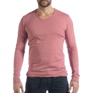 Bluză în roz V-neck pentru bărbați - FASHIONMIX.RO Bluză în roz V-neck pentru bărbați