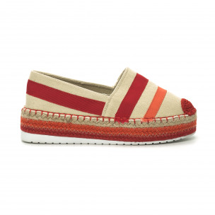 Espadrile de dama cu dungi și platformă - FASHIONMIX.RO Espadrile de dama cu dungi și platformă