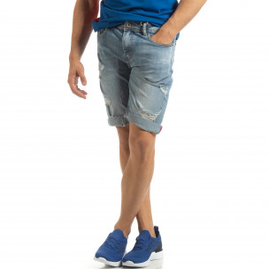 Bermude de blugi albaștri pentru bărbați - FASHIONMIX.RO Bermude de blugi albaștri pentru bărbați