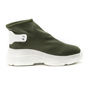 Pantofi sport fără șireturi pentru dama din neopren verde - FASHIONMIX.RO Pantofi sport fără șireturi pentru dama din neopren verde