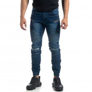 Blugi de bărbați Biker Jogger cu patch-uri - FASHIONMIX.RO Blugi de bărbați Biker Jogger cu patch-uri