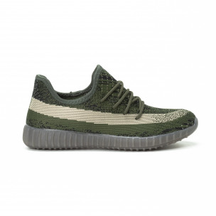 Adidași pentru bărbați din țesătură în verde-negru - FASHIONMIX.RO Adidași pentru bărbați din țesătură în verde-negru