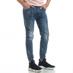 Jogger Jeans albastru pentru bărbați - FASHIONMIX.RO Jogger Jeans albastru pentru bărbați