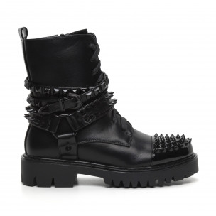 Botine de dama negre cu piele lustruită - FASHIONMIX.RO Botine de dama negre cu piele lustruită