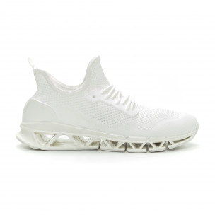 Adidași ușori albi Knife pentru bărbați - FASHIONMIX.RO Adidași ușori albi Knife pentru bărbați
