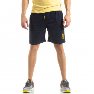 Pantaloni sport scurți în albastru închis de bărbați - FASHIONMIX.RO Pantaloni sport scurți în albastru închis de bărbați