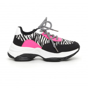 Pantofi sport de dama colorați motiv zebră - FASHIONMIX.RO Pantofi sport de dama colorați motiv zebră