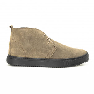Ghete sport din velur natural bej pentru bărbați - FASHIONMIX.RO Ghete sport din velur natural bej pentru bărbați
