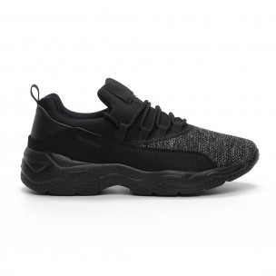 Adidași ușori în melanj negru pentru bărbați - FASHIONMIX.RO Adidași ușori în melanj negru pentru bărbați