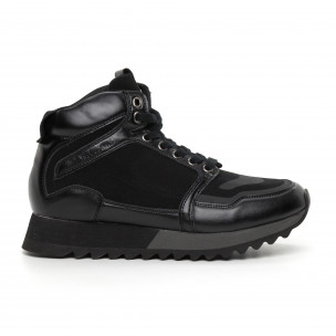 Pantofi sport înalți negri pentru bărbați - FASHIONMIX.RO Pantofi sport înalți negri pentru bărbați