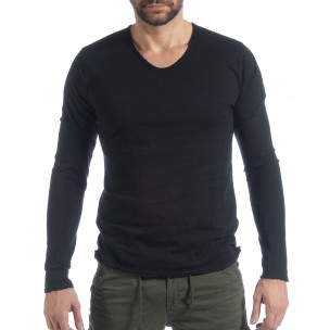 Bluză în negru V-neck pentru bărbați - FASHIONMIX.RO Bluză în negru V-neck pentru bărbați