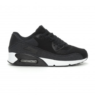 Adidași pentru bărbați Air în denim negru - FASHIONMIX.RO Adidași pentru bărbați Air în denim negru