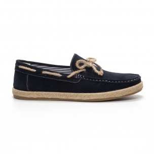 Mocasini sport bleumarin de bărbați tip espadrile - FASHIONMIX.RO Mocasini sport bleumarin de bărbați tip espadrile