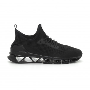 Adidași ușori negri Knife pentru bărbați - FASHIONMIX.RO Adidași ușori negri Knife pentru bărbați