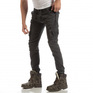 Cargo Jogger pentru bărbați gri cu banda - FASHIONMIX.RO Cargo Jogger pentru bărbați gri cu banda