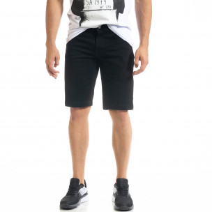 Blugi scurți bărbați Bruno Leoni negri - FASHIONMIX.RO Blugi scurți bărbați Bruno Leoni negri