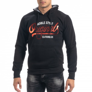 Hanorac hoodie de bărbați negru Originals - FASHIONMIX.RO Hanorac hoodie de bărbați negru Originals