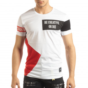 Tricou pentru bărbați alb Be Creative - FASHIONMIX.RO Tricou pentru bărbați alb Be Creative