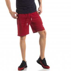 Pantaloni sport scurți în roșu închis pentru bărbați - FASHIONMIX.RO Pantaloni sport scurți în roșu închis pentru bărbați
