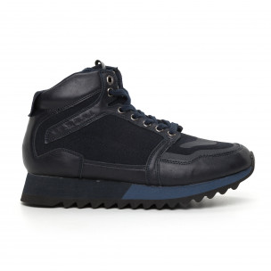 Pantofi sport înalți albaștri pentru bărbați - FASHIONMIX.RO Pantofi sport înalți albaștri pentru bărbați