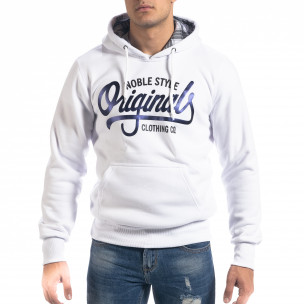 Hanorac hoodie de bărbați alb Originals - FASHIONMIX.RO Hanorac hoodie de bărbați alb Originals