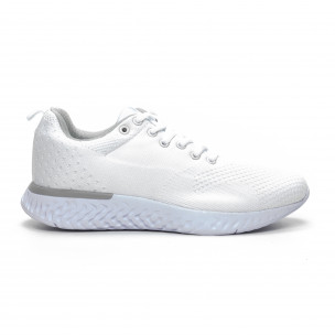 Adidași din țesătură tehnică albă pentru bărbați - FASHIONMIX.RO Adidași din țesătură tehnică albă pentru bărbați